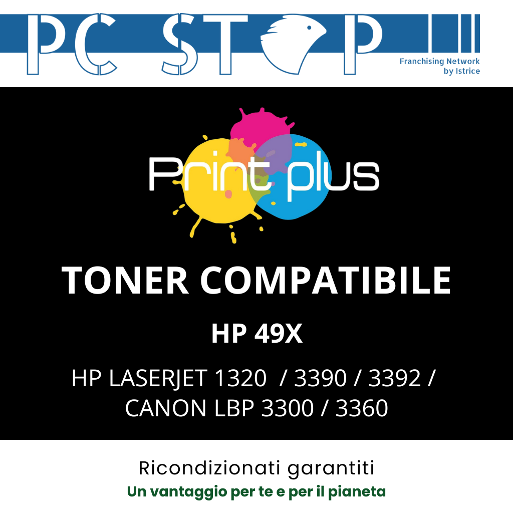 HP 49X TONER COMPATIBILE NERO HP 49X PER HP LASERJET 1320 / 3390 / 3392 / CANON LBP 3300 / 3360