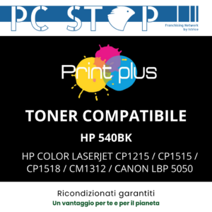 TONER COMPATIBILE NERO 540BK PER HP COLOR LASERJET CP1215 / CP1515 / CP1518 / CM1312 / CANON LBP 5050